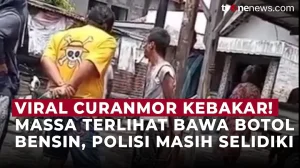 Viral Video Pelaku Curanmor Terbakar di Surabaya Warga Terlihat Bawa Bensin | OneNews Update